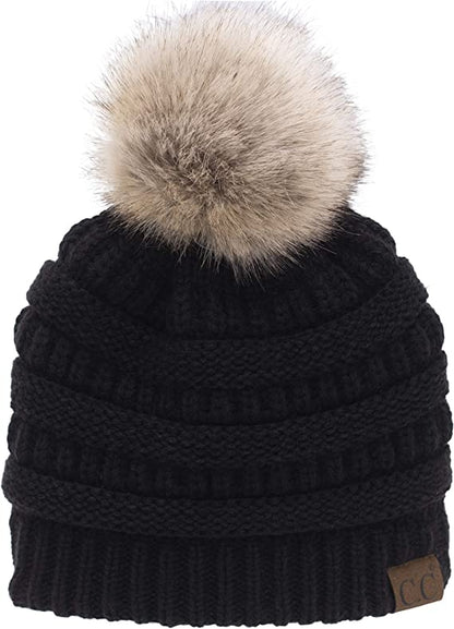 Beanie with Faux Fur Inside