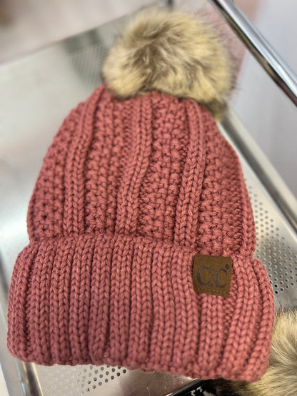 Beanie with Faux Fur Inside