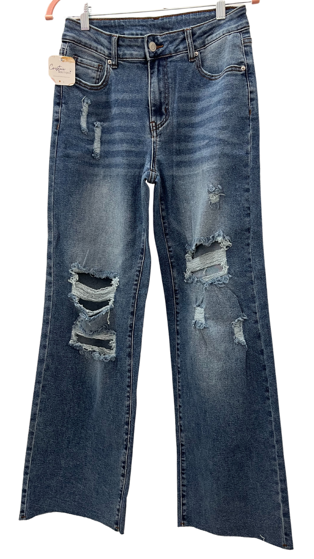 Distressed 'Mom Jeans'