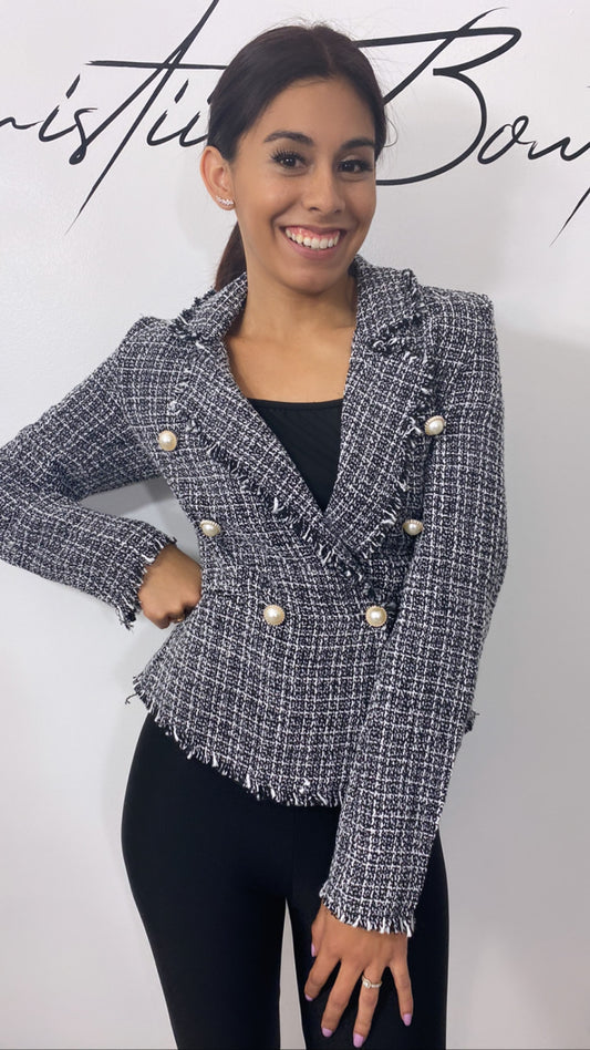 Caroline Black & White Blazer